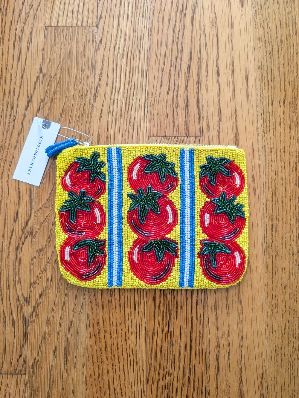 (NWT) Anthropologie Fiona Beaded Tomato Pouch / Clutch by Maeve